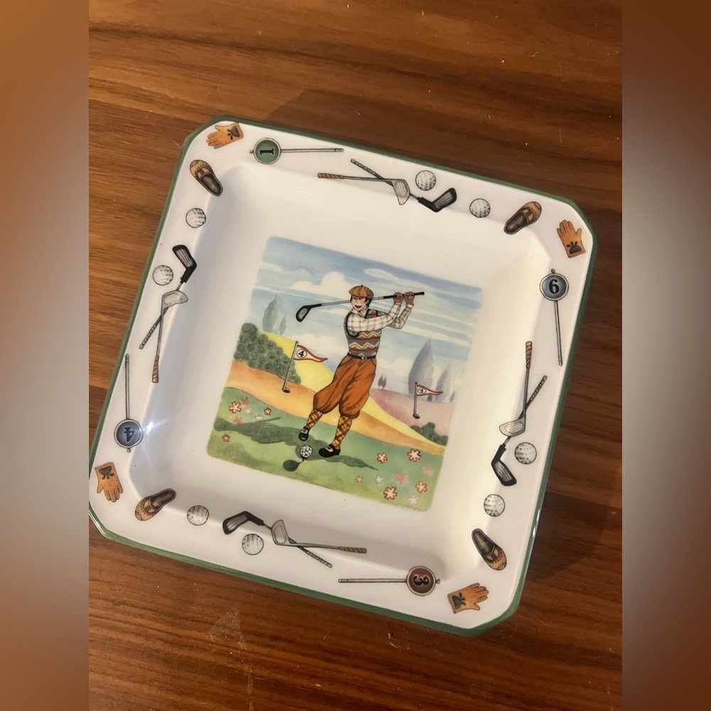 Golf Themed Serving Plate from Italy